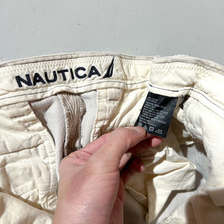 00's NAUTICA オフホワイト 2タック 太畝 コーデュロイ パンツ