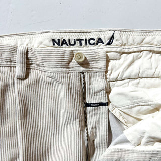 00's NAUTICA オフホワイト 2タック 太畝 コーデュロイ パンツ