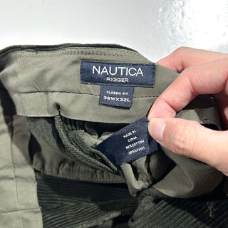 00's NAUTICA オリーブ コインポケット ワイド ２タック 太畝 コーデュロイ パンツ
