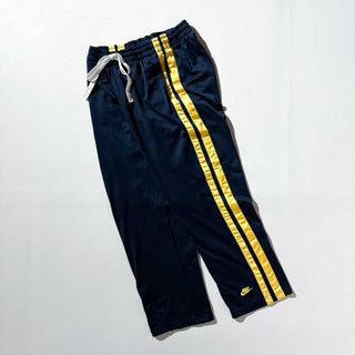 00's NIKE 裾ワンポイント トラック パンツ (ネイビー×イエロー)