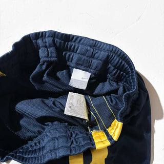 00's NIKE 裾ワンポイント トラック パンツ (ネイビー×イエロー)