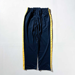 00's NIKE 裾ワンポイント トラック パンツ (ネイビー×イエロー)