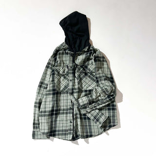 00's No Boundaries チェック フーデッド L/Sネルシャツ