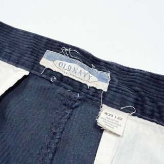 00's OLD NAVY 2タック 太畝 ワイド コーデュロイ パンツ