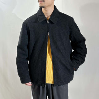 00's OLD NAVY 裏キルティング ダブルジップ ウール ジャケット