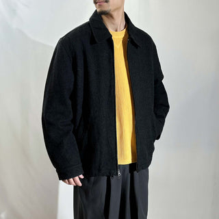 00's OLD NAVY 裏キルティング ダブルジップ ウール ジャケット