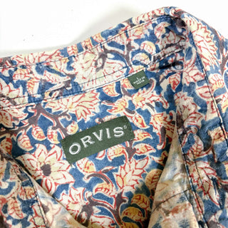 00's ORVIS "KALAMKARI" 小花柄 プリント s/sシャツ