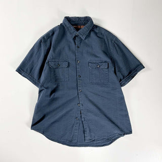 00's PERRY ELLIS シアサッカー レギュラーカラー S/Sシャツ