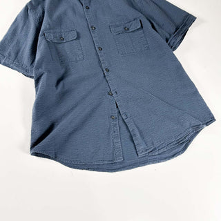 00's PERRY ELLIS シアサッカー レギュラーカラー S/Sシャツ