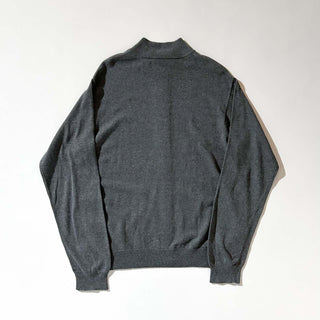 00's PERRY ELLIS コットン×レーヨン ドライバーズタイプ フルジップ ニット セーター