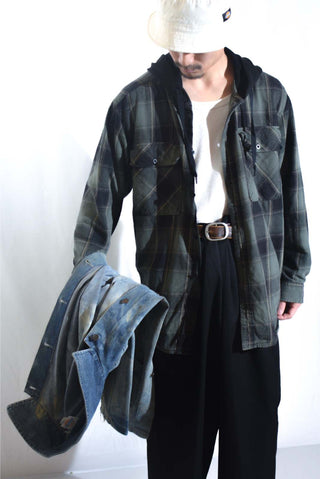 00's PURE DIAMOND APPAREL ブラック "極太" ギャング ワイド スラックス