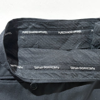 00's PURE DIAMOND APPAREL ブラック "極太" ギャング ワイド スラックス