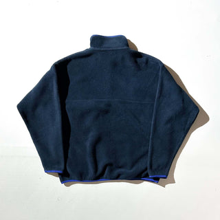 00's Patagonia ダークネイビー×ブルー スナップT フリース プルオーバー ジャケット