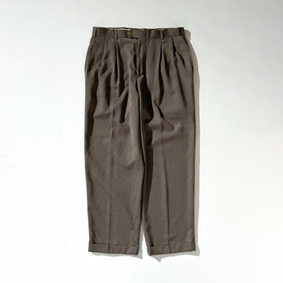 00's Perry Ellis Portfolio レーヨン混 3タック ワイド スラックス