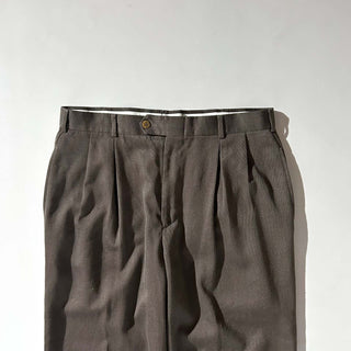 00's Perry Ellis Portfolio レーヨン混 3タック ワイド スラックス