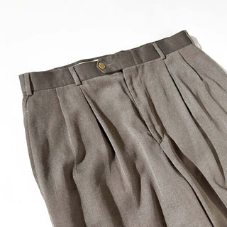 00's Perry Ellis Portfolio レーヨン混 3タック ワイド スラックス