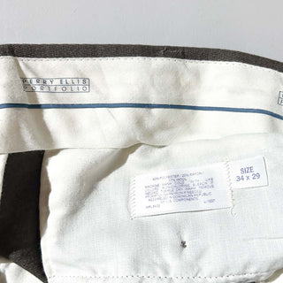 00's Perry Ellis Portfolio レーヨン混 3タック ワイド スラックス