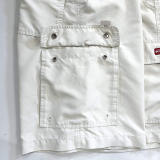 00's Quiksilver アイボリー ピーチスキン カーゴ ショーツ