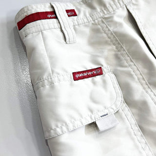 00's Quiksilver アイボリー ピーチスキン カーゴ ショーツ