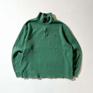 00's RALPH LAUREN ハーフジップ ニット セーター ニットソー(グリーン)