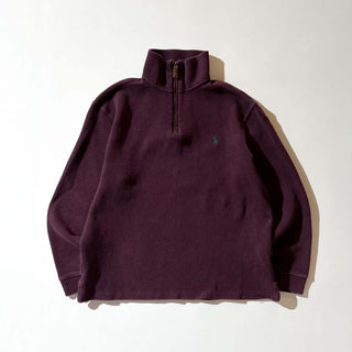 00's RALPH LAUREN ハーフジップ ニット セーター ニットソー(ワインレッド)