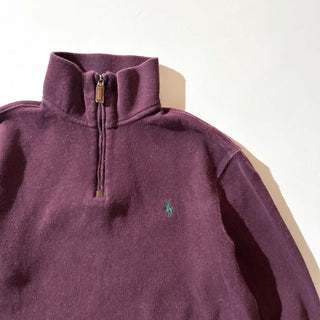 00's RALPH LAUREN ハーフジップ ニット セーター ニットソー(ワインレッド)