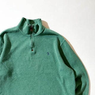 00's RALPH LAUREN ハーフジップ ニット セーター ニットソー(グリーン)
