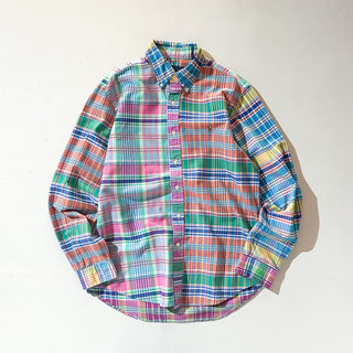00's RALPH LAUREN オックスフォード マドラスチェック ボタンダウン L/Sシャツ