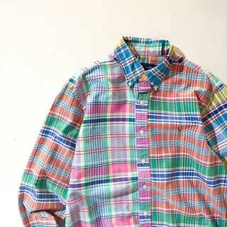 00's RALPH LAUREN オックスフォード マドラスチェック ボタンダウン L/Sシャツ