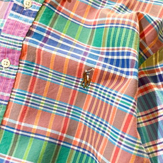 00's RALPH LAUREN オックスフォード マドラスチェック ボタンダウン L/Sシャツ