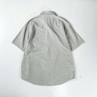 00's Ralph Lauren チャコールグレー シャンブレー ワーク S/Sシャツ