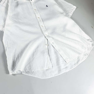 00's Ralph Lauren リネン オーバーサイズ ボタンダウン S/Sシャツ