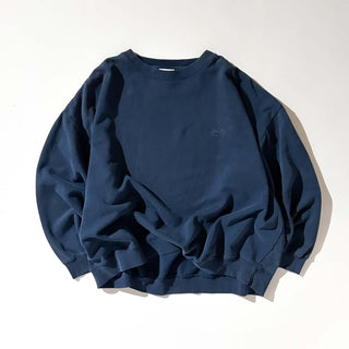 00's Reebok "極太アーム" 短丈 ワンポイント スウェット シャツ