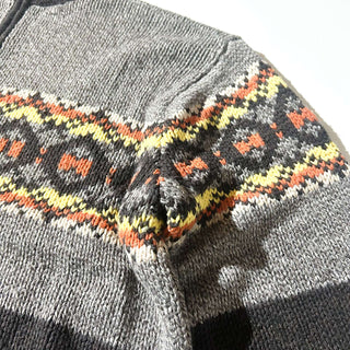 00's RuffHewn フェアアイル柄 ウール混紡 フルジップ ニット セーター