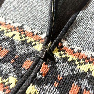 00's RuffHewn フェアアイル柄 ウール混紡 フルジップ ニット セーター
