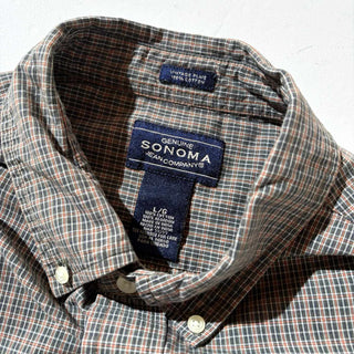 00's SONOMA JEANS コットン B.D. チェック L/S シャツ