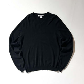 00's STAFFORD Vネック カシミヤ ニット セーター(ブラック)