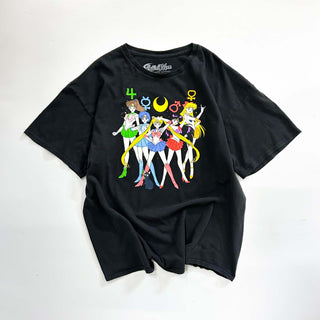 00's Sailor Moon セーラームーン キャラクター 両面プリント Tシャツ