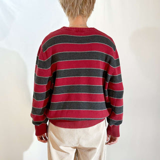 00's St. John's Bay マルチボーダー コットン ニット セーター