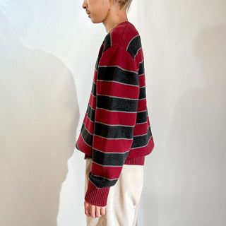 00's St. John's Bay マルチボーダー コットン ニット セーター