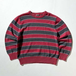 00's St. John's Bay マルチボーダー コットン ニット セーター
