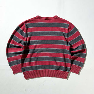 00's St. John's Bay マルチボーダー コットン ニット セーター