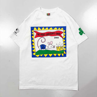 00's "THE GREAT CHEESEDAYS CHASE" アニマルアート プリント Tシャツ