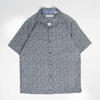 00's TOMMY BAHAMA 総柄 ボックスカット シルク S/S シャツ