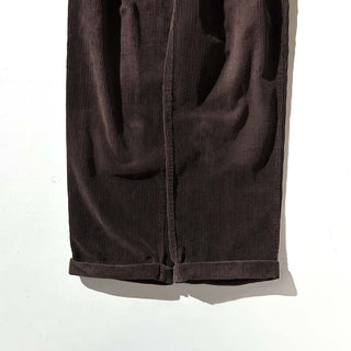 00's TOMMY HILFIGER ブラウン ワイド ２タック 太畝 コーデュロイ パンツ