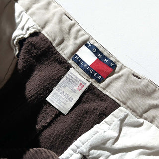 00's TOMMY HILFIGER ブラウン ワイド ２タック 太畝 コーデュロイ パンツ