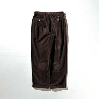 00's TOMMY HILFIGER ブラウン ワイド ２タック 太畝 コーデュロイ パンツ