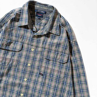 00's TOMMY JEANS ボックスカット コットン チェック L/S シャツ