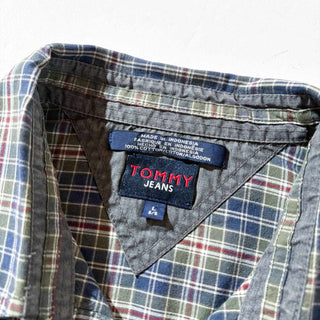 00's TOMMY JEANS ボックスカット コットン チェック L/S シャツ