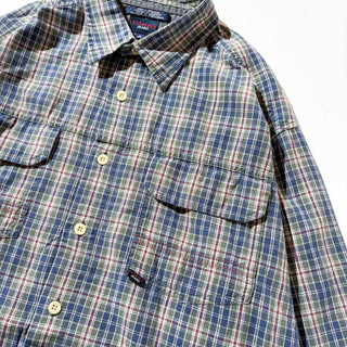 00's TOMMY JEANS ボックスカット コットン チェック L/S シャツ